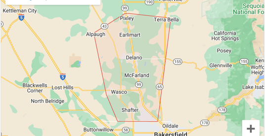 Delano, CA Map