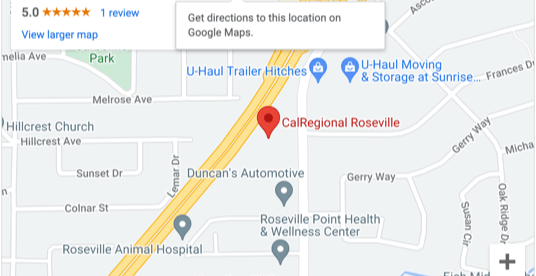 Roseville, CA Map